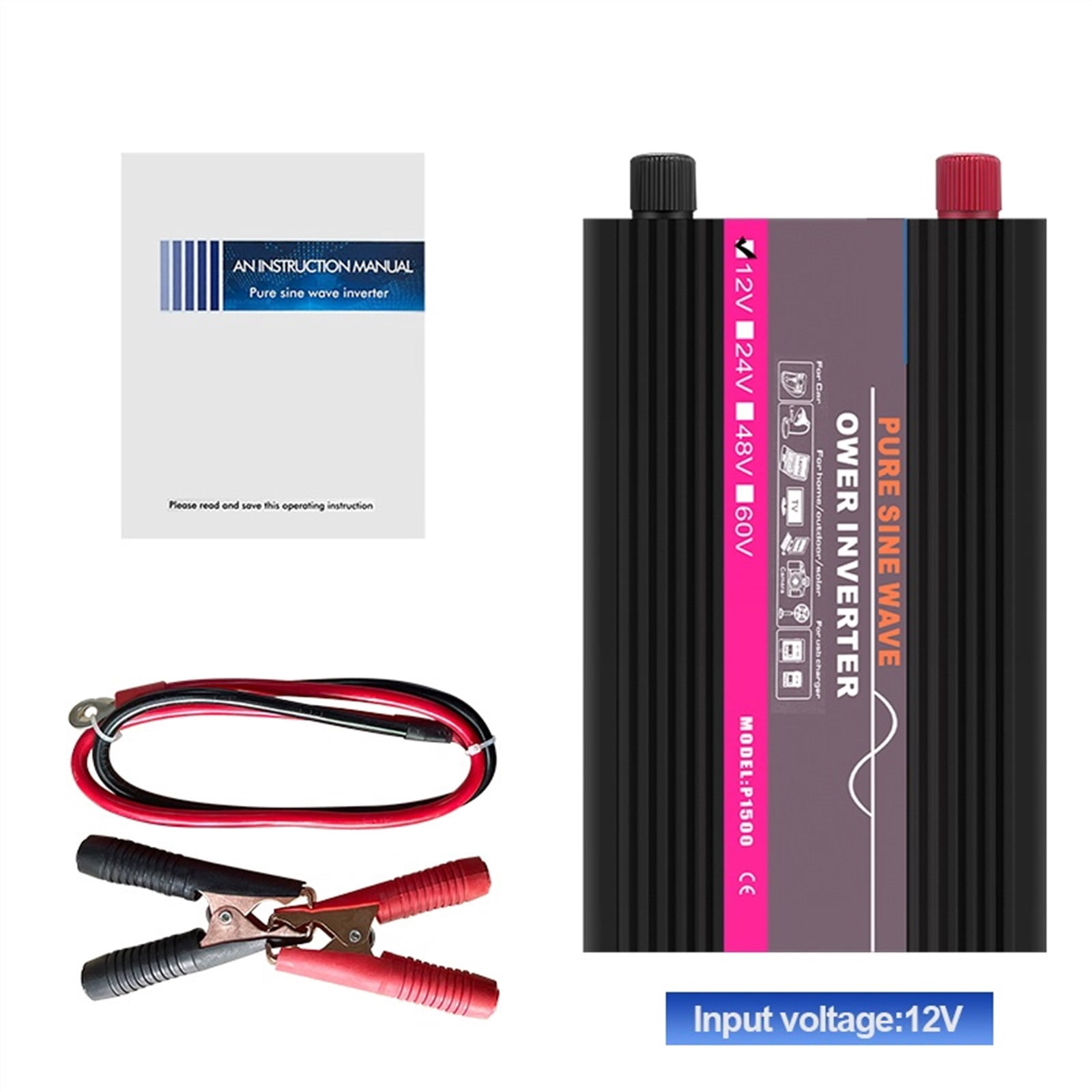 Pure Sine Wave Inverter 3000W DC 12V/24V AC 220 50Hz Power Inverter Home Car Converter Solar Energy