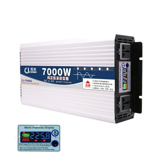 Pure Sine Wave Inverter,3000w 4000w 5000w 6000w 7000w 8000w Power Inverters,car Inverter Dc 12v/24v/48v/60v To Ac 110/220,lcd Digital Display Power Converter For Travel/camping ,Wide Usage