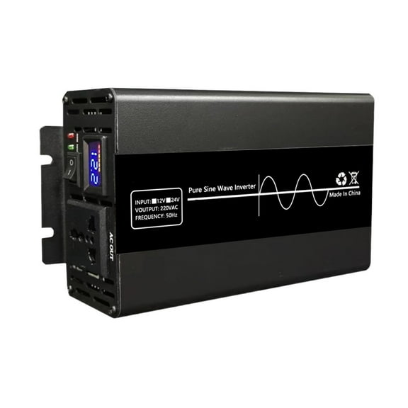 Pure Sine Wave Inverter 5000W 8000W 12V/24V Power Converter Adapter Solar 220 Inverter Car Outdoor Camping Power Converter ,Easy to Use
