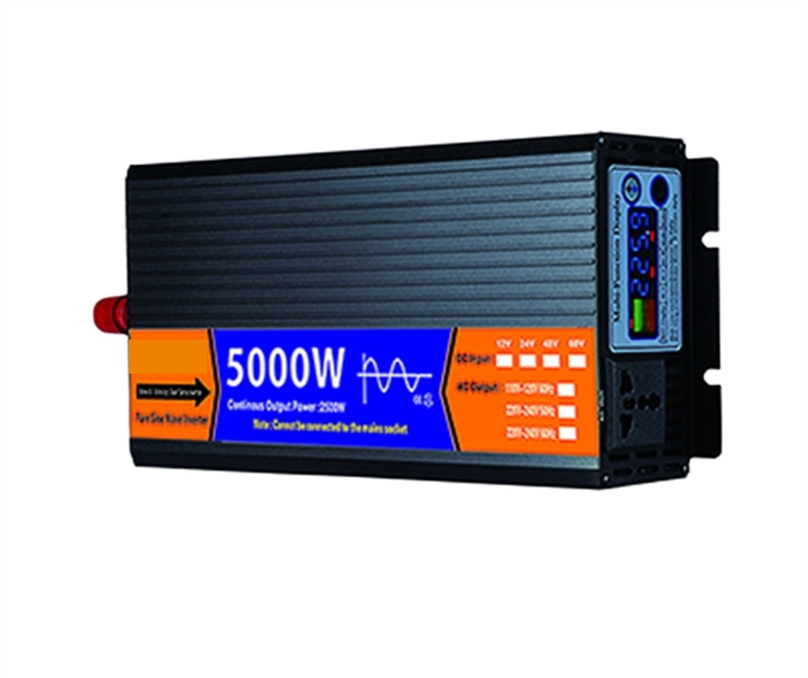 Pure Sine Wave Inverter DC 12V / 24V / 48V / 60V To AC 2000W 3000W 4000W 5000W Voltage Transformer Solar LCD Inverter ,Powerful Output