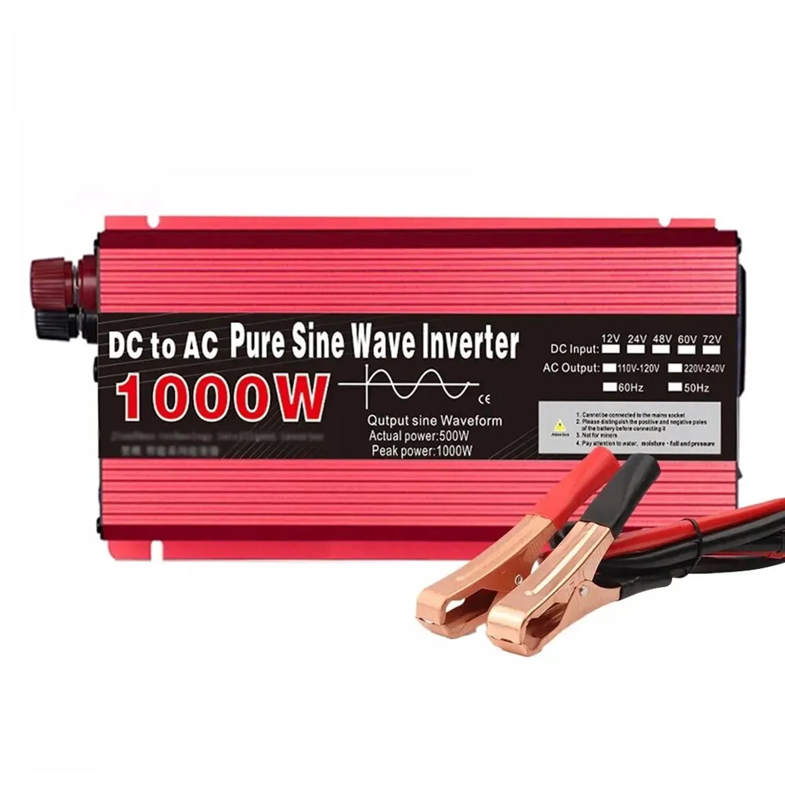 Pure Sine Wave Inverter DC 12V/24V To AC 1000W Portable Power Bank Converter Solar Inverter ,Car Essential