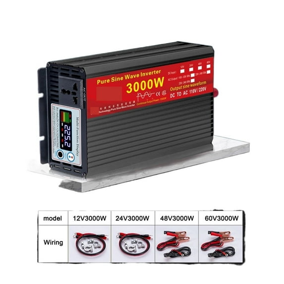 Pure Sine Wave Inverter DC 12v/24v To AC 110V/220V 2000W 3000W 4000W 5000W Voltage Transformer Power Converter Solar Inverter ,Powerful Output