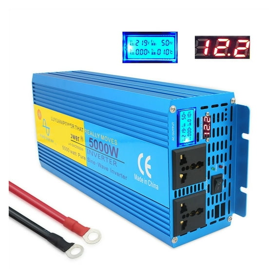 Pure Sine Wave Inverter DC 12v/24v To AC 220 3000W 4000W 5000W Volt LED Display Converter Transformer Car Inversor Solar Power ,Powerful Output