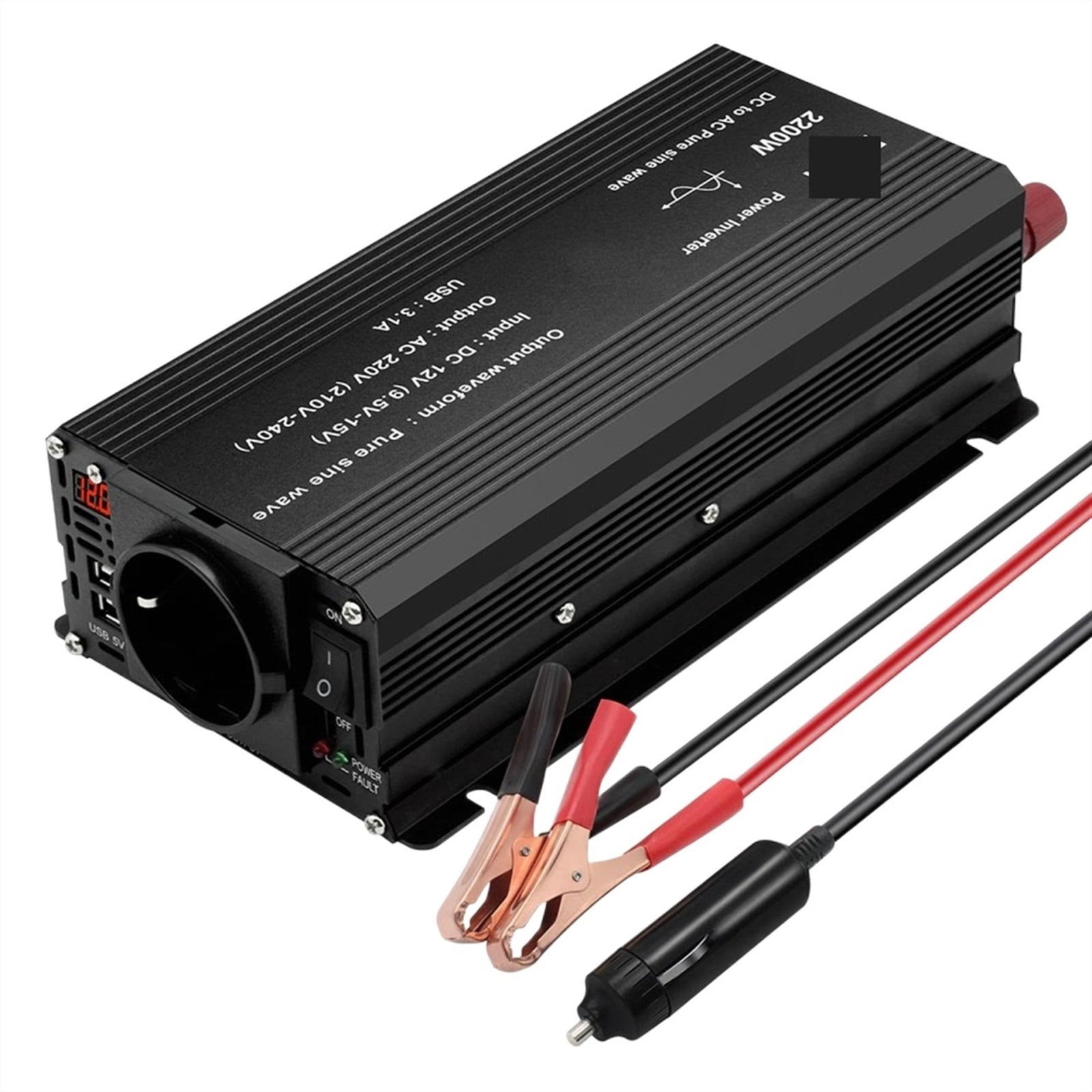 Pure Sine Wave Power Inverter 1500W Car Power Inverter DC 12V To AC 220