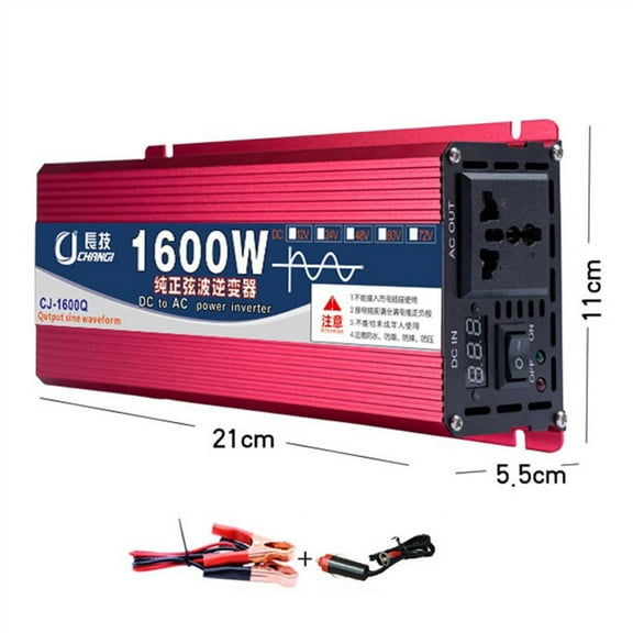 Pure Sine Wave Power Inverter 1600W 2200W 3000W Pure Sine Wave Inverter 12V 220/110 Voltage Converter 60hz Uninterruptible Power Supply Unit Home ,High-Efficiency Power Supply