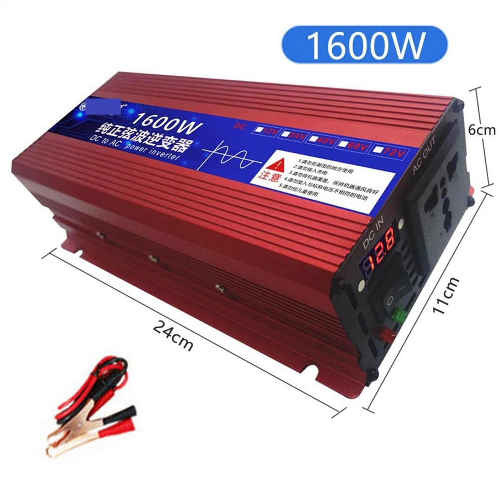 Pure Sine Wave Power Inverter 3000W 12V/24V Inverter Pure Sine Wave Power Converter Car Inverter