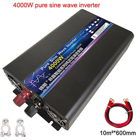 Pure Sine Wave Power Inverter 4000W 5000W DC 12V 24V 48V To AC220V Portable Power Bank Converter Solar Car Inverter Transformer ,Easy to Use