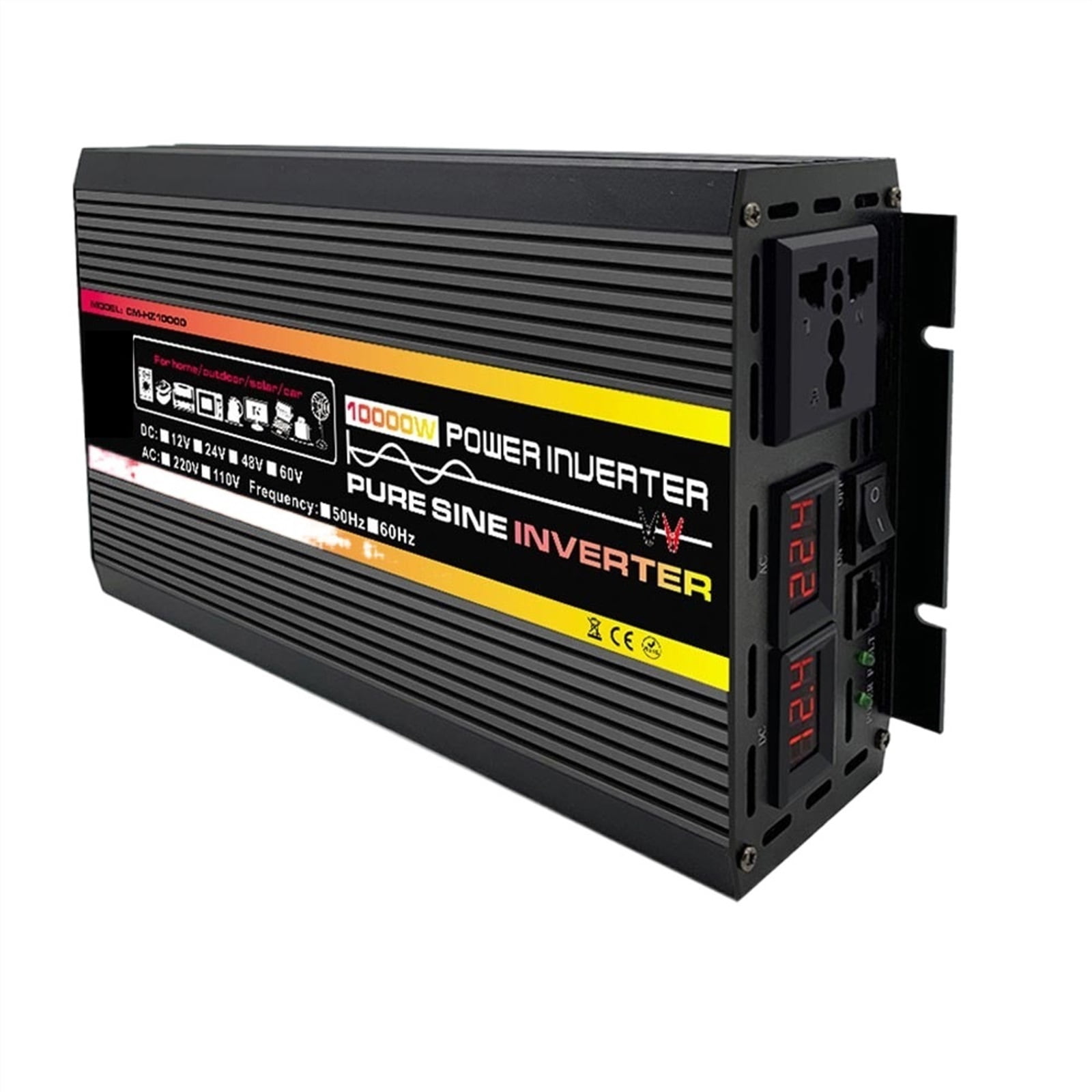 Pure Sine Wave Solar Inverter 10000W-20000W Pure Sine Wave Power Inverter Car Solar Inverter Voltage Transformer DC 12V To AC 220/110 Socket Converter Invertor ,Portable Design