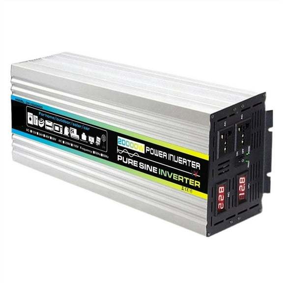 Pure Sine Wave Solar Inverter 10000W-20000W Pure Sine Wave Power Inverter Car Solar Inverter Voltage Transformer DC 12V To AC 220/110 Socket Converter Invertor ,Fast and Efficient