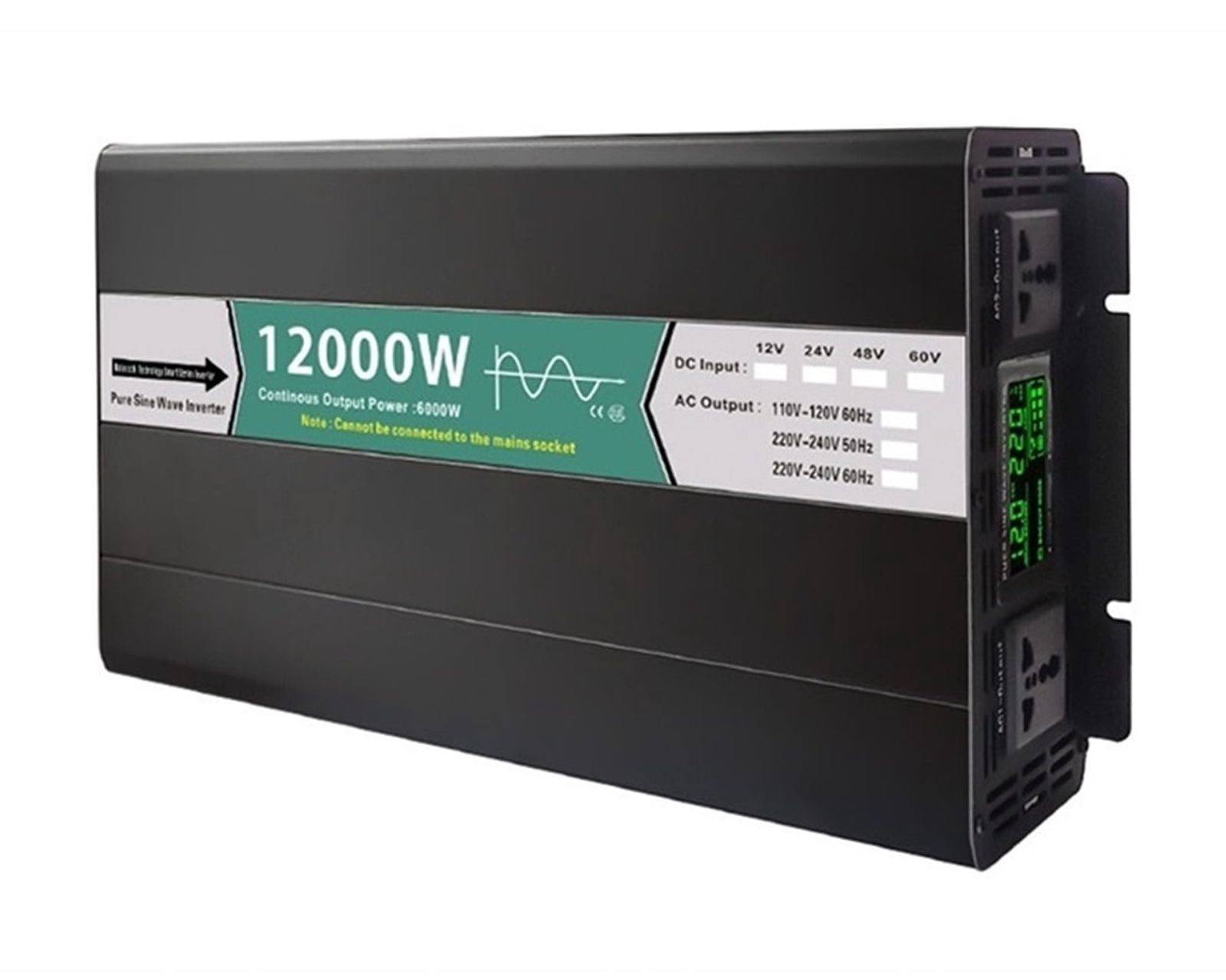 Pure Sine Wave Solar Inverter 12V 24V 48V DC To AC 8000w 12000W Portable Power Bank Converter Remote Controller