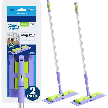 Pure-Sky ULTRA Microfiber Floor Mop - Pack of 2 - Deep Clean Damp Mop - Telescopic Extension Pole Floor Mop - Multi-Function Light Weight - Strong Durable Aluminum Handle - Duo-Safety Locking Device