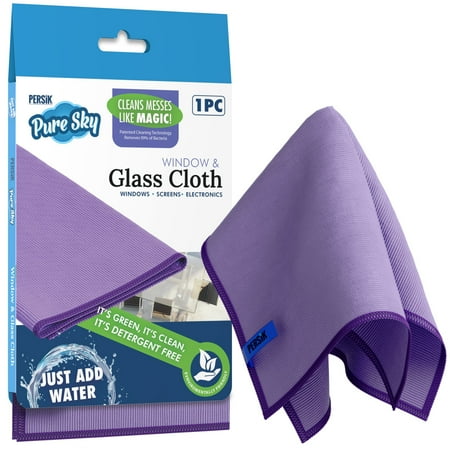 Pure-Sky Window Glass Cleaning Cloth - JUST ADD Water No Detergents Needed Streak Free Magic Ultra Microfiber Window Polishing Towel - for Windows, Glass, Mirror and Screen - Leaves no Wiping Marks