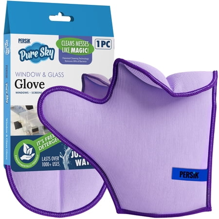 Pure-Sky Window Glass Cleaning Glove - JUST ADD Water No Detergents Needed Streak Free Magic Ultra Microfiber Window Polishing Glove - for Windows, Glass, Mirror and Screen - Leaves no Wiping Marks