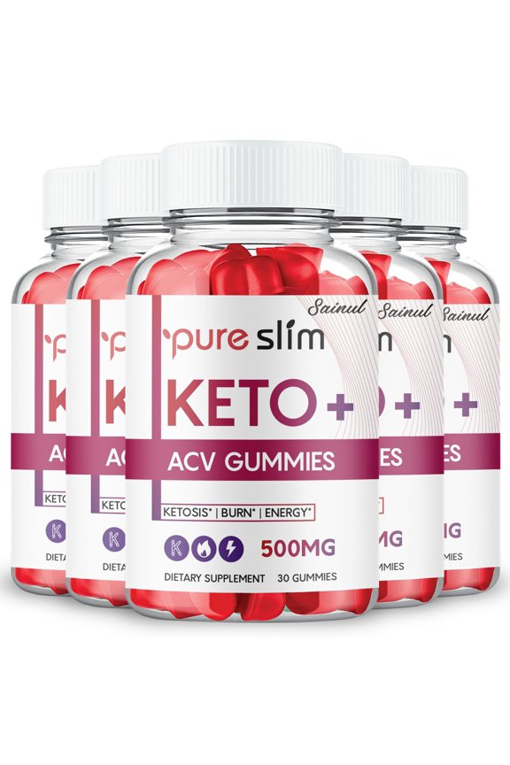 Pure Slim Keto ACV Gummies, Official Pure Slim Keto Gummies , PureSlim Keto Plus ACV Gummies Apple Cider Vinegar Belly Fat Dietary Supplement (5 Pack)