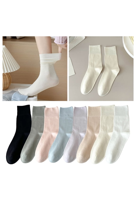 Pure Socks Women Thin Anti Odor Sweat Absorbing Pile Socks Women Spring Dopamine Mid Calf Postpartum Socks Black One Size