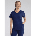 thumbnail image 1 of Pure Soft Women's V-Neck Mesh Side Solid Scrub Top, 1 of 1