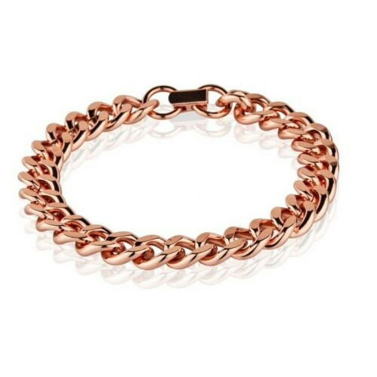 Pure Solid Copper Bracelet Arthritis Cuban Chain Curb Link Rider