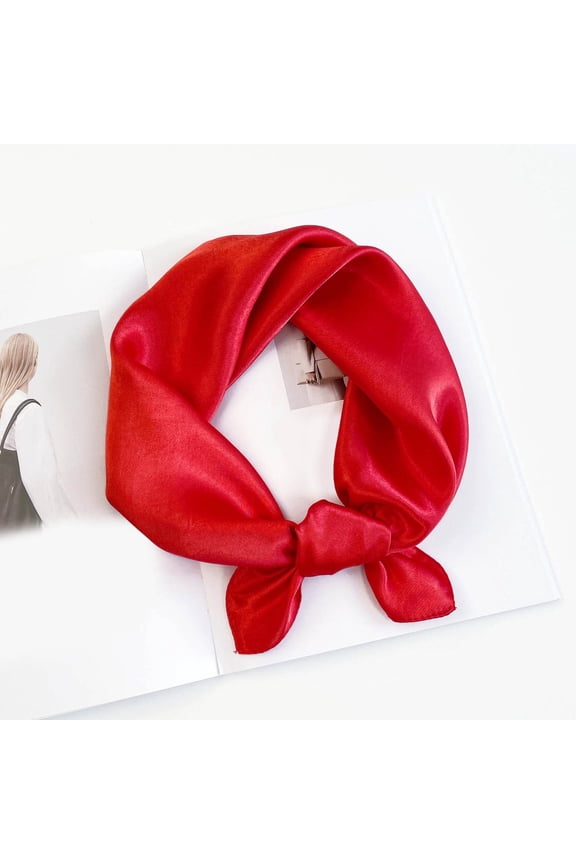 Pure Solid Neck Scarf Versatile Accessory for Work Holiday Performances Daily Wear All Seasons Red One Size