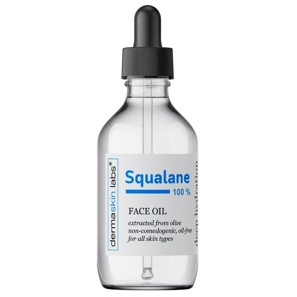 Pure Squalane Oil 100% for Face Skin Hair Body Moisturizer Organic Olive Derived Vegan Non-Comedogenic Skincare Emollient Reduces Fine Lines & Firms Enhances Skin Elasticity made in the USA