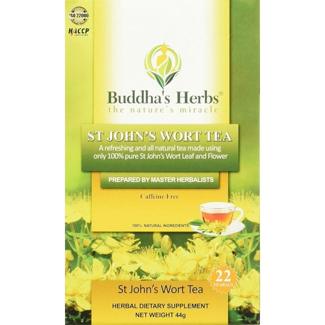 Pure St John Wort's Flower Tea 22Count Tea Bags (4 Pack) Natural