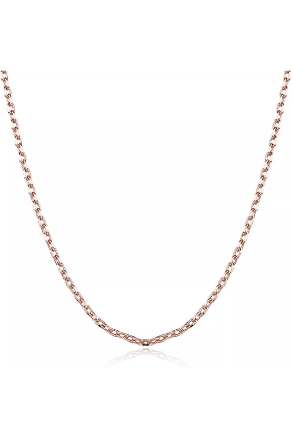 Pure Sterling Silver Electroplated Necklace Chain 20 Inches 1MM Lobster Clasp B359-default[o438]