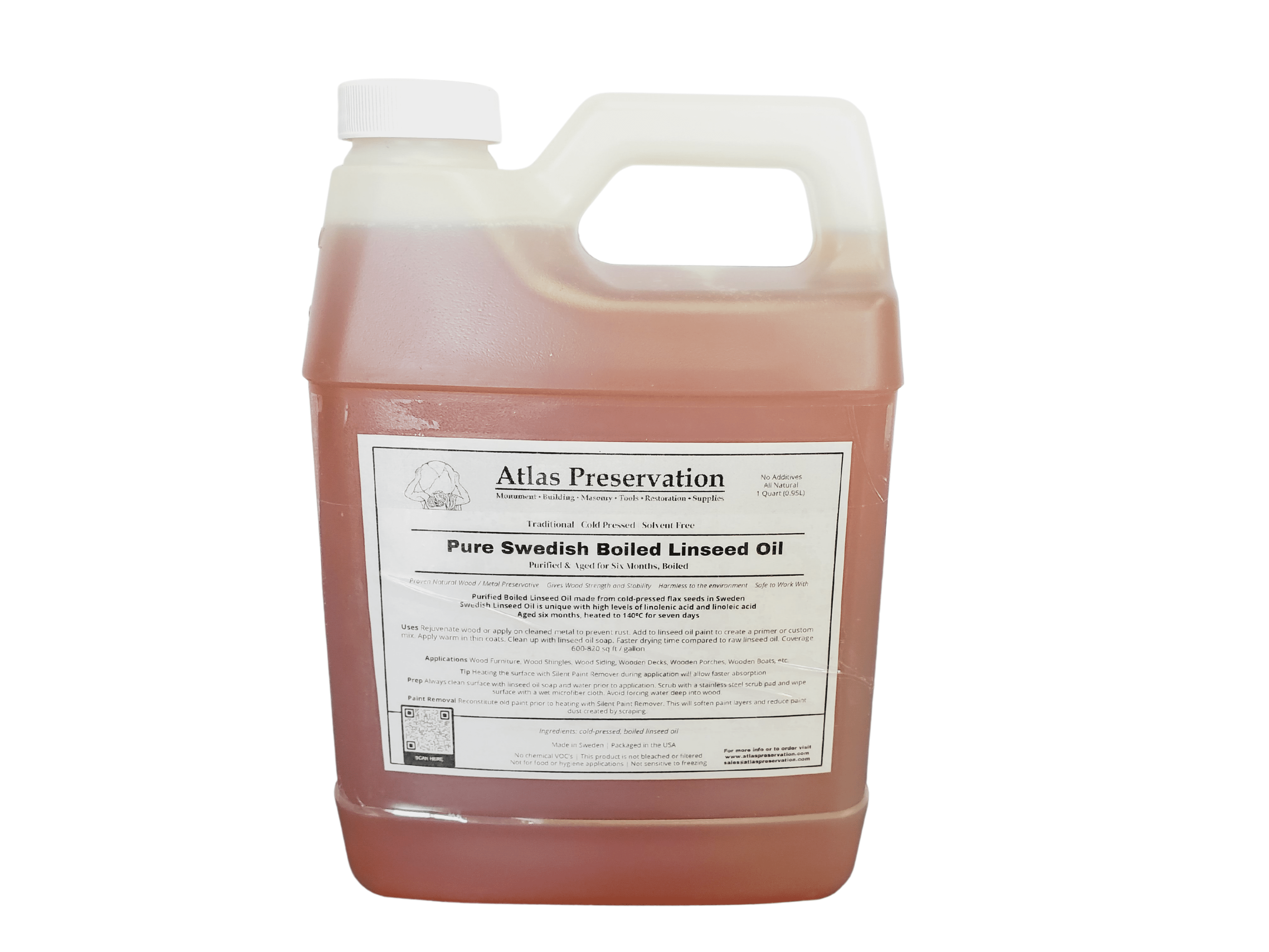 Pure Swedish Boiled Linseed Oil 1 Quart