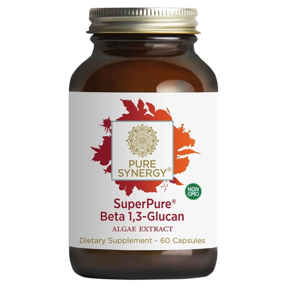 Pure Synergy SuperPure Beta 1,3 Glucan, Algae Extract, 60 Capsules (500 mg per Capsule)