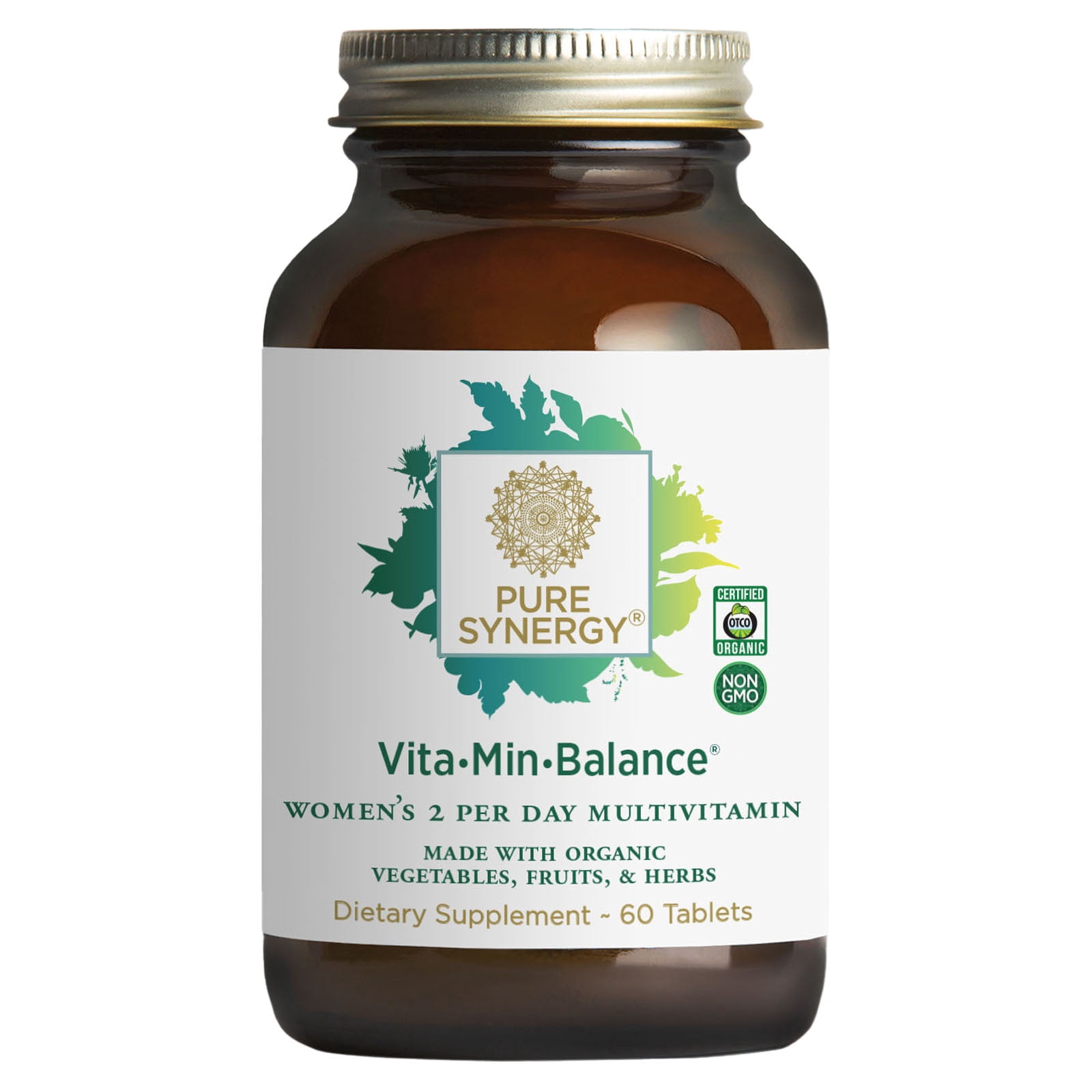 Pure Synergy Vita-Min-Balance&trade;, Women's 2 Per Day Multivitamin, 60 Tablets