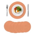 thumbnail image 1 of Pure Tangerine Round Placemats Set of 6 for Dinning Tables, Heat-proof Braided Table Mats 13 Inch, Simple Solid Color Washable Place Mat for Kitchen Restaurant Party Decor Supplies Table Setting, 1 of 9
