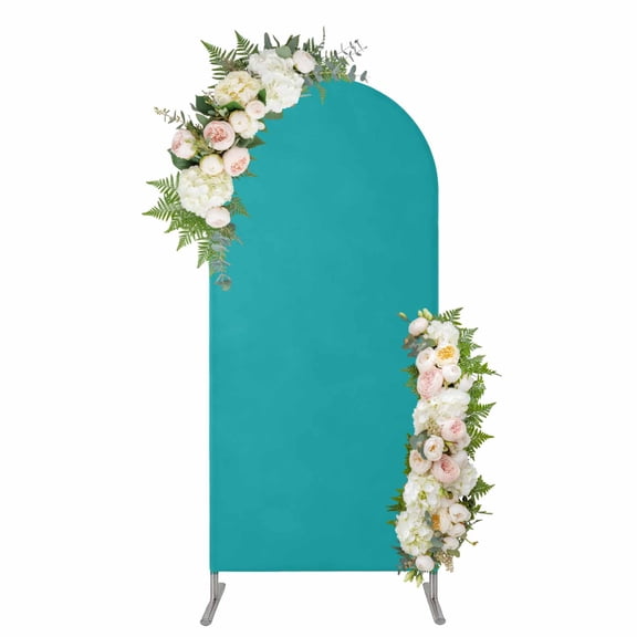 Pure Teal Green Arch Backdrop Cover 5FT, Simple Solid Color Spandex Fitted Stretchy Arch Stand Covers, Round Top Chiara Backdrop Cover for Wedding Party Birthday Baby Shower