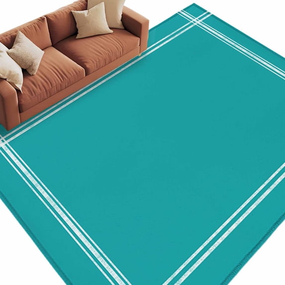 Pure Teal Green Large Area Rugs for Bedroom Living Room, Soft Non Slip Carpet Bedside Rug, Simple Solid Color Rectangular Floor Cover Kitchen Accent Rug 8'x10' for Dining Room/Office