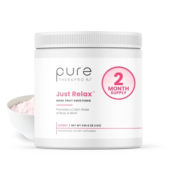 Pure Therapro Rx Just Relax Cherry - 60 Servings | Supports Relaxed Mood & Healthy Blood Pressure | Myo-inositol, Di-Magnesium Malate, GABA, Taurine, & L-Theanine
