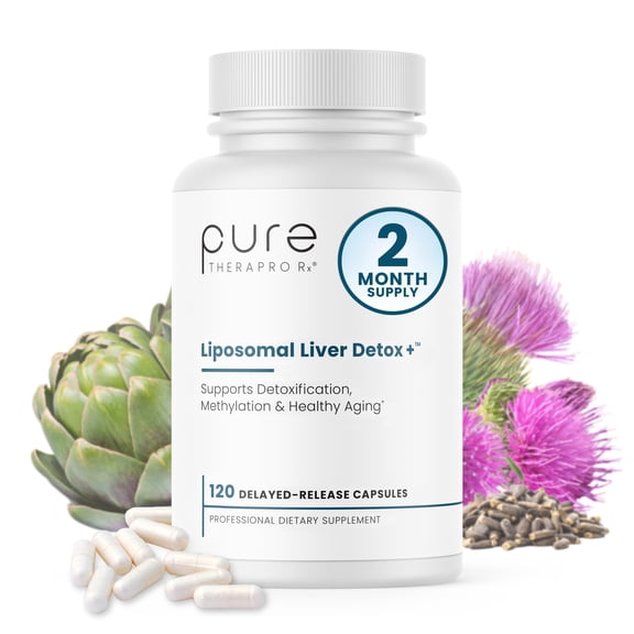 Pure Therapro Rx Liposomal Liver Detox + 120 Acid-Resistant VCaps | Soy-Free Liposomal Format Containing Methylation Nutrient Cofactors | Supports Liver Detox and Cleansing | Vegan