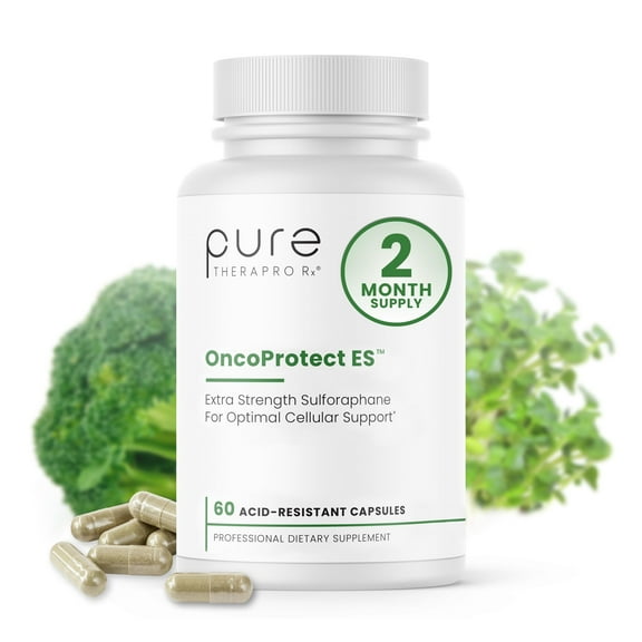 Pure Therapro Rx OncoProtect ES HIGH DOSE Sulforaphane Supplement, Made in USA | 2 Month Supply | 706 mg Patented Activated BroccoRaphanin Broccoli Seed Extract | Glucoraphanin + Myrosinase