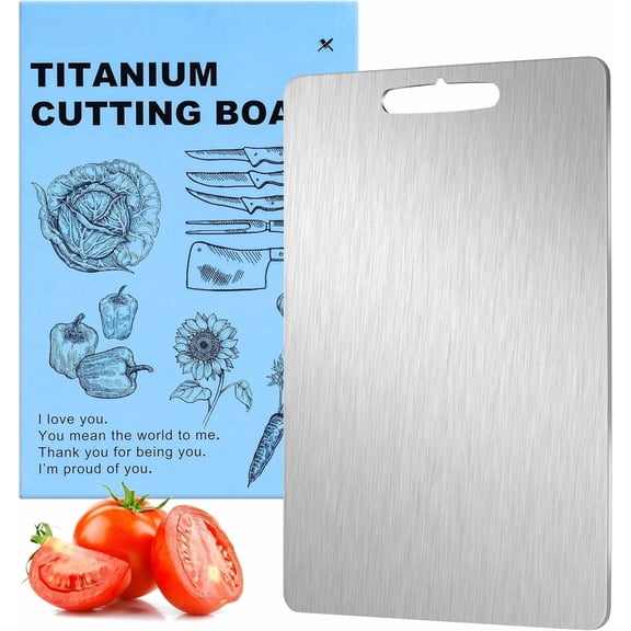 Pure Titanium  Board -  Boards for Kitchen, Dishwasher Safe Double-Sided Titanium Board for  Kitchen Outdoor Camping Christmas Holiday Gifts for Women Wife (16 x 11 inches)