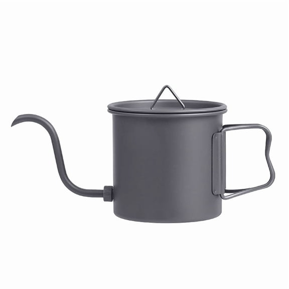 Pure Titanium Coffee Kettle Gooseneck Tea Kettle with Folding Handle for Travel & Camping