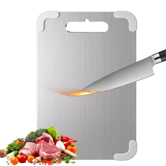 Cutting Boards for Kitchen, Titanium Cutting Board, Dishwasher Safe Non Slip Chopping Board, Double Sided Titanium Cutting Boards for Kitchen for Meat Vegetables Fruit, Metal Cutting Board 14.3x10in