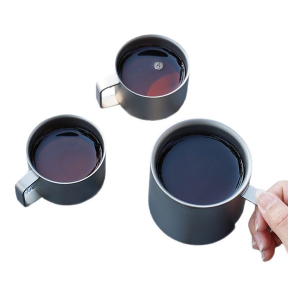 Pure Titanium Double Wall Coffee Cup Outdoor Camping Home Business Gift Set Titanium Mug Water Cup For Travel Office