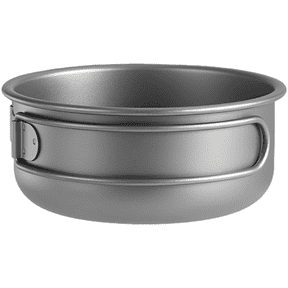 Pure Titanium Frying Pan, 400ML Camping Cookware, Lightweight & Long-Term, 4.5 x 2 in Portable Frying Pan with Folding Handle, Safe Outdoor Cookware for Backpacking, Picnic, Hiking