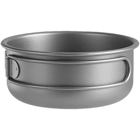 Pure Titanium Frying Pan, 400ML Camping Cookware, Lightweight & Long-Term, 4.5 x 2 in Portable Frying Pan with Folding Handle, Safe Outdoor Cookware for Backpacking, Picnic, Hiking