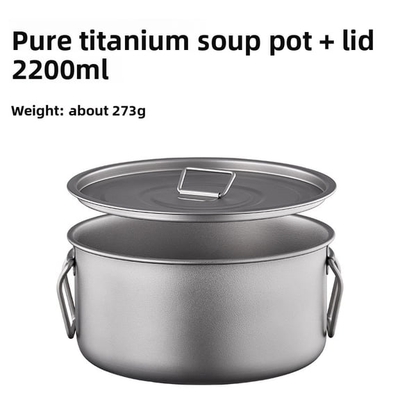 Pure Titanium Outdoor Cookware Set Frying Pan Camping Cooking Set Foldable Lightweight Portable Soup Pot Frying Pan Cooking Pot Set