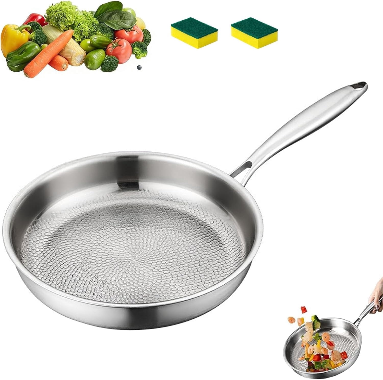 Pure Titanium Pans For Cooking, Upgraded Titanium Cookware Pan ...