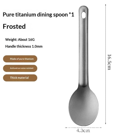 Pure Titanium Portable Spork & Salad Spoon, Ultra-Light Titanium Alloy Utensils, Reusable Handheld Cutlery for Camping Picnic Hiking Home