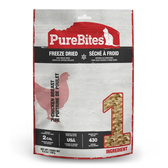 PureBites Chicken Freeze Dried Cat Treats, 1 Ingredient, 5.5oz