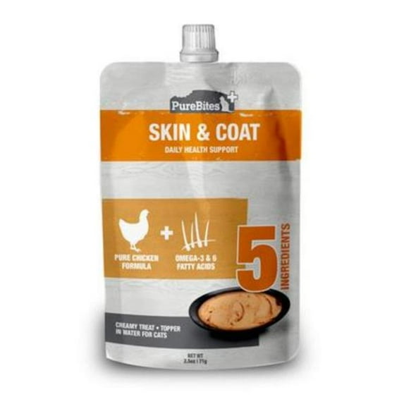 Pure Treats 789163 2.5 oz Squeezable Skin & Coat Creamy Cat Treat - 15 Count