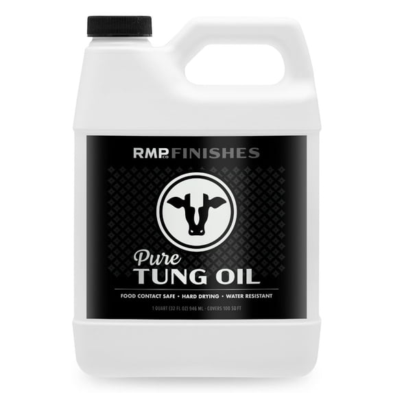 RMP Finishes Pure Tung Oil for Wood Finishing, Cutting Boards, Outdoor Furniture, Butcher Blocks, Wooden Flooring, Food Grade, Waterproof, 32oz.