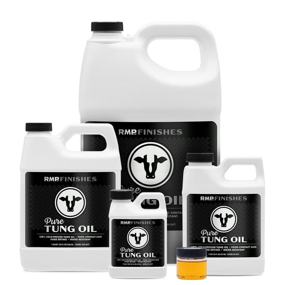 RMP Finishes Pure Tung Oil for Wood Finishing, Cutting Boards, Outdoor Furniture, Butcher Blocks, Wooden Flooring, Food Grade, Waterproof, 8 oz.