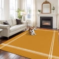 thumbnail image 1 of Pure Turmeric Area Rug 5x8 FT, Non Slip Bedroom Throw Carpet, Simple Solid Color Washable Soft Floor Carpet Non-Shedding Rug for Living Room Nursery Dorm Office, 1 of 9