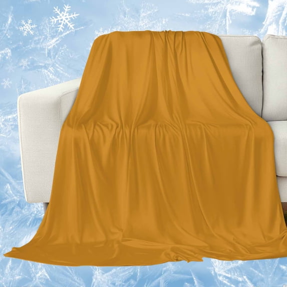 Pure Turmeric Cooling Blanket, Lightweight Breathable Summer Throw Blanket with Double Sided Cold Effect, Simple Solid Color Picnic Beach Blankets Bed Sheet for Hot Sleepers 40"x60"
